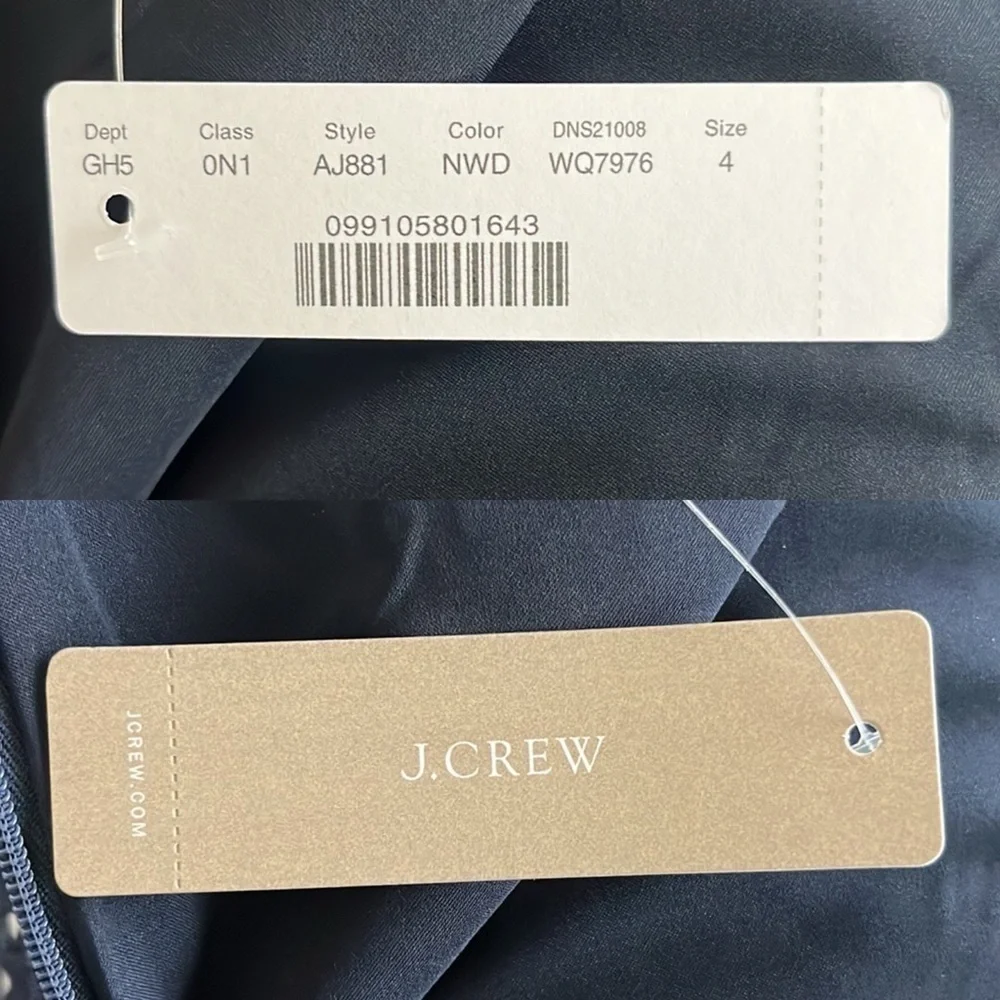 J CREW No. 2 Pencil Skirt in Navy Spotted Tweed NWT Size 4